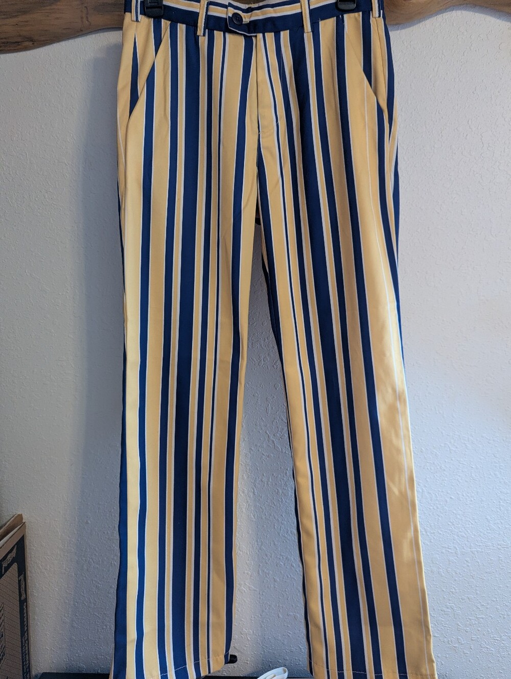 Fans Gone Wild Blue/Yellow Striped Pants Size 28  Like New